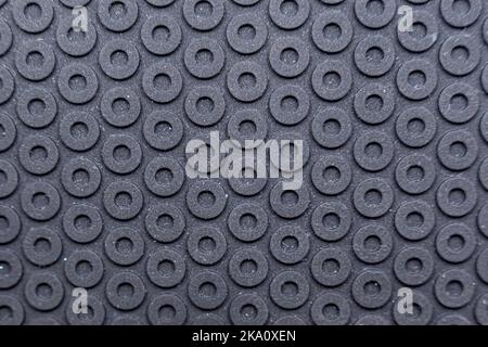 Seamless black studded rubber floor panels for texture or background. High quality photo Stock Photo