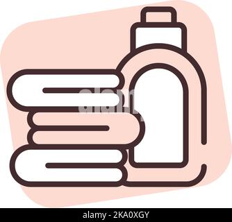 Cleaning laundry detergent, illustration or icon, vector on white background. Stock Vector