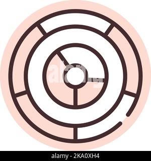 Chart pie, illustration or icon, vector on white background. Stock Vector