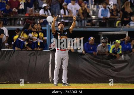 Valencia, Carabobo, Venezuela. 30th Oct, 2022. October 30, 2022. The  current champions, Navegantes del Magallanes, received