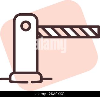 Construction barrier; illustration or icon; vector on white background. Stock Vector