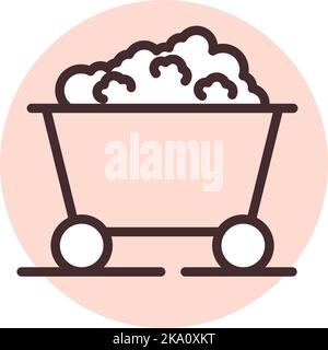 Construction miner load; illustration or icon; vector on white background. Stock Vector