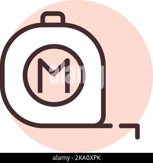 Construction measuring tape; illustration or icon; vector on white background. Stock Vector