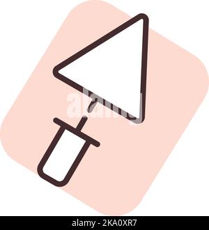 Construction trowel; illustration or icon; vector on white background. Stock Vector