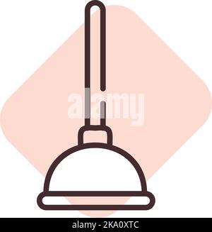 Cleaning plumber , illustration or icon, vector on white background. Stock Vector