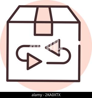 Delivery return, illustration or icon, vector on white background. Stock Vector