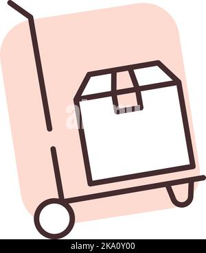 Delivery carriage, illustration or icon, vector on white background. Stock Vector