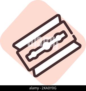 Cosmetics razor, illustration or icon, vector on white background. Stock Vector