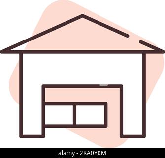 Delivery warehouse, illustration or icon, vector on white background. Stock Vector