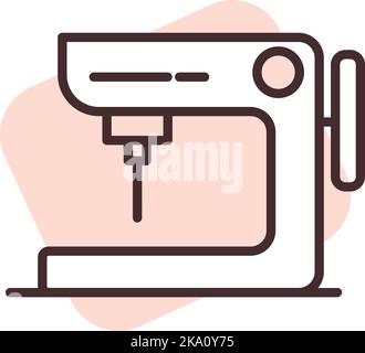Electronics sewing machine, illustration or icon, vector on white background. Stock Vector