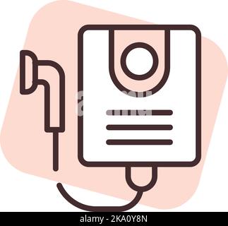 Electronics water heater, illustration or icon, vector on white background. Stock Vector