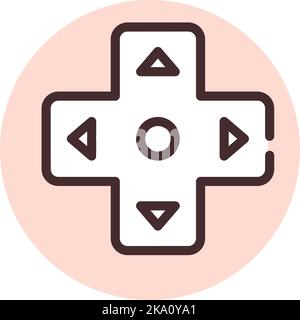 Electronics gaming buttons, illustration or icon, vector on white background. Stock Vector
