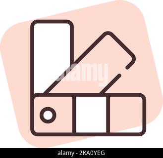 Construction equipment color samples, illustration or icon, vector on white background. Stock Vector