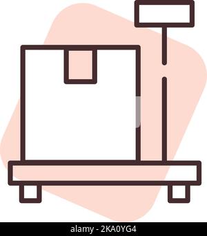 Delivery scales, illustration or icon, vector on white background. Stock Vector