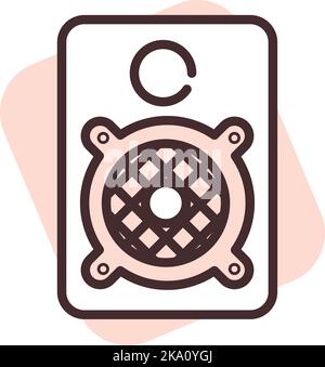 Electronics ventilation, illustration or icon, vector on white background. Stock Vector