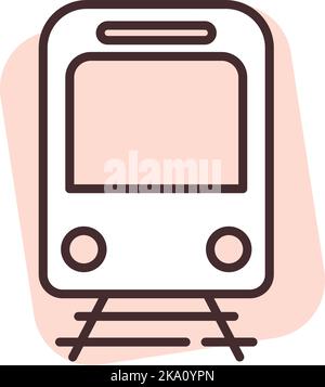 Delivery train, illustration or icon, vector on white background. Stock Vector