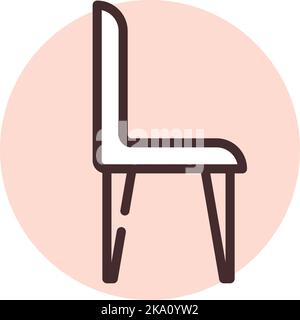 Furniture leather chair, illustration or icon, vector on white background. Stock Vector