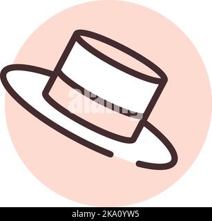 Event mens hat, illustration or icon, vector on white background. Stock Vector