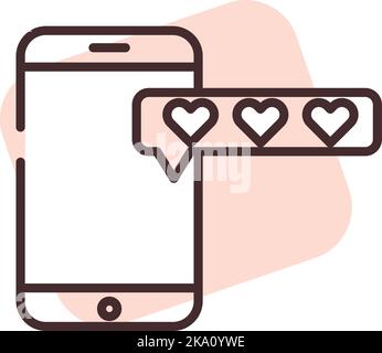 Event sms, illustration or icon, vector on white background. Stock Vector