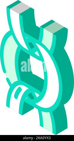 belcher chain isometric icon vector illustration Stock Vector Image ...
