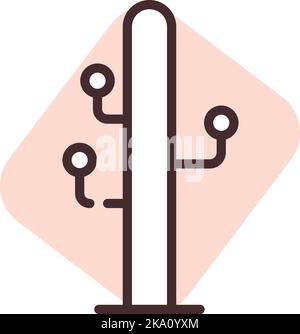 Furniture coat hanger, illustration or icon, vector on white background. Stock Vector