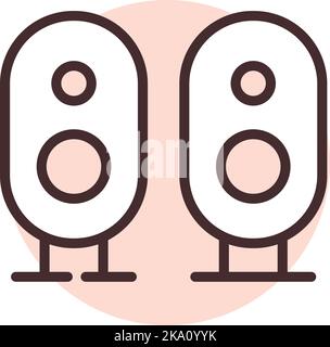 Electronics dynamic speakers, illustration or icon, vector on white background. Stock Vector