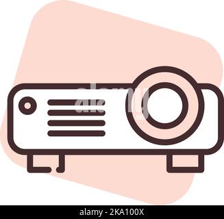 Electronics projector, illustration or icon, vector on white background. Stock Vector