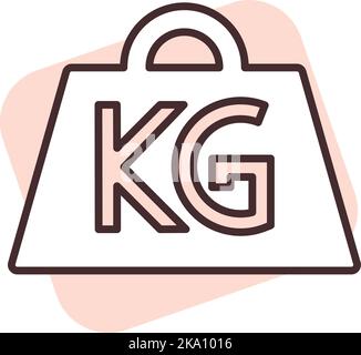 Delivery weight illustration or icon, vector on white background. Stock Vector