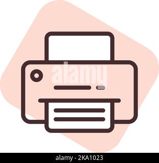 Electronics printer, illustration or icon, vector on white background. Stock Vector