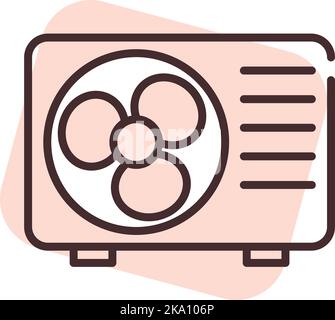 Electronics air conditioner, illustration or icon, vector on white background. Stock Vector