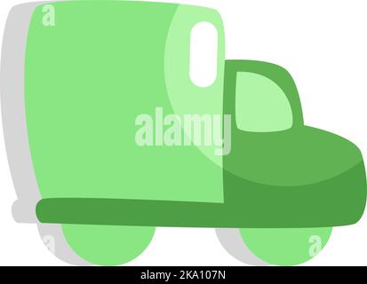 Ecology truck, illustration or icon, vector on white background. Stock Vector