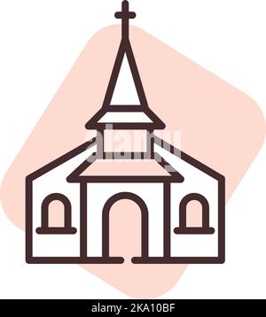 Event church, illustration or icon, vector on white background. Stock Vector