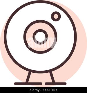 Electronics security camera, illustration or icon, vector on white background. Stock Vector