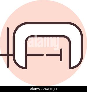 Construction equipment press, illustration or icon, vector on white background. Stock Vector