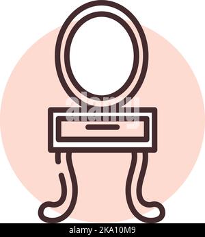 Furniture dresser, illustration or icon, vector on white background. Stock Vector