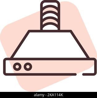Home supplies air conditioning, illustration or icon, vector on white background. Stock Vector
