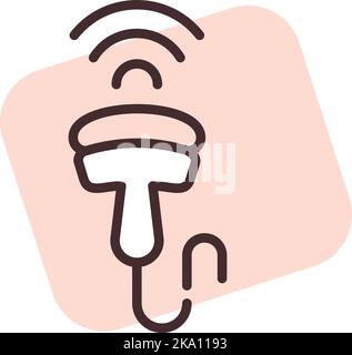 Health ultrasound, illustration or icon, vector on white background. Stock Vector