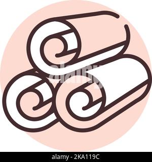 Home textile decorative towels, illustration or icon, vector on white background. Stock Vector