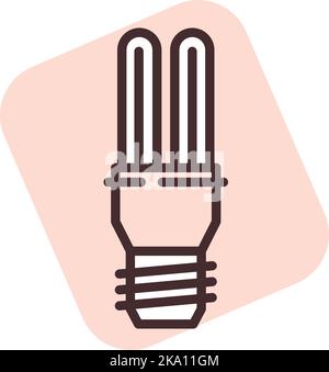Light LED lamp, illustration or icon, vector on white background. Stock Vector