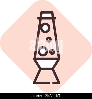 Light lava lamp, illustration or icon, vector on white background. Stock Vector