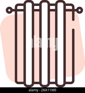Home textile blinds, illustration or icon, vector on white background. Stock Vector