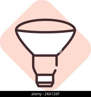Light lamp, illustration or icon, vector on white background. Stock Vector