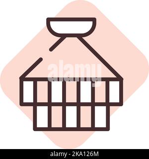 Light ceiling lamp, illustration or icon, vector on white background. Stock Vector