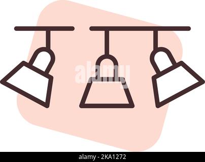 Light kitchen lamp, illustration or icon, vector on white background. Stock Vector