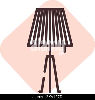 Light floor lamp, illustration or icon, vector on white background. Stock Vector