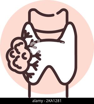 Medical thyroid, illustration or icon, vector on white background. Stock Vector