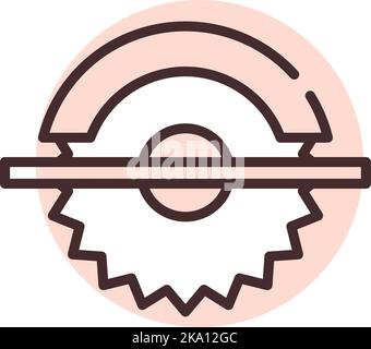 Manufacture circular, illustration or icon, vector on white background. Stock Vector