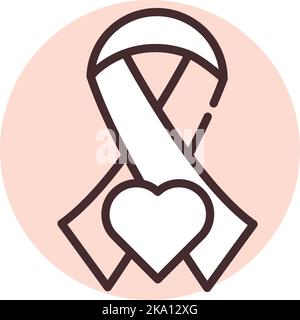 Medical cancer free, illustration or icon, vector on white background. Stock Vector