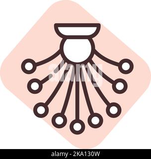 Light ceiling lamp, illustration or icon, vector on white background. Stock Vector