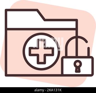 Mental health secret, illustration or icon, vector on white background. Stock Vector